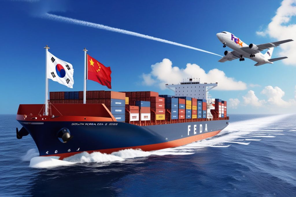 shipping from China to South Korea